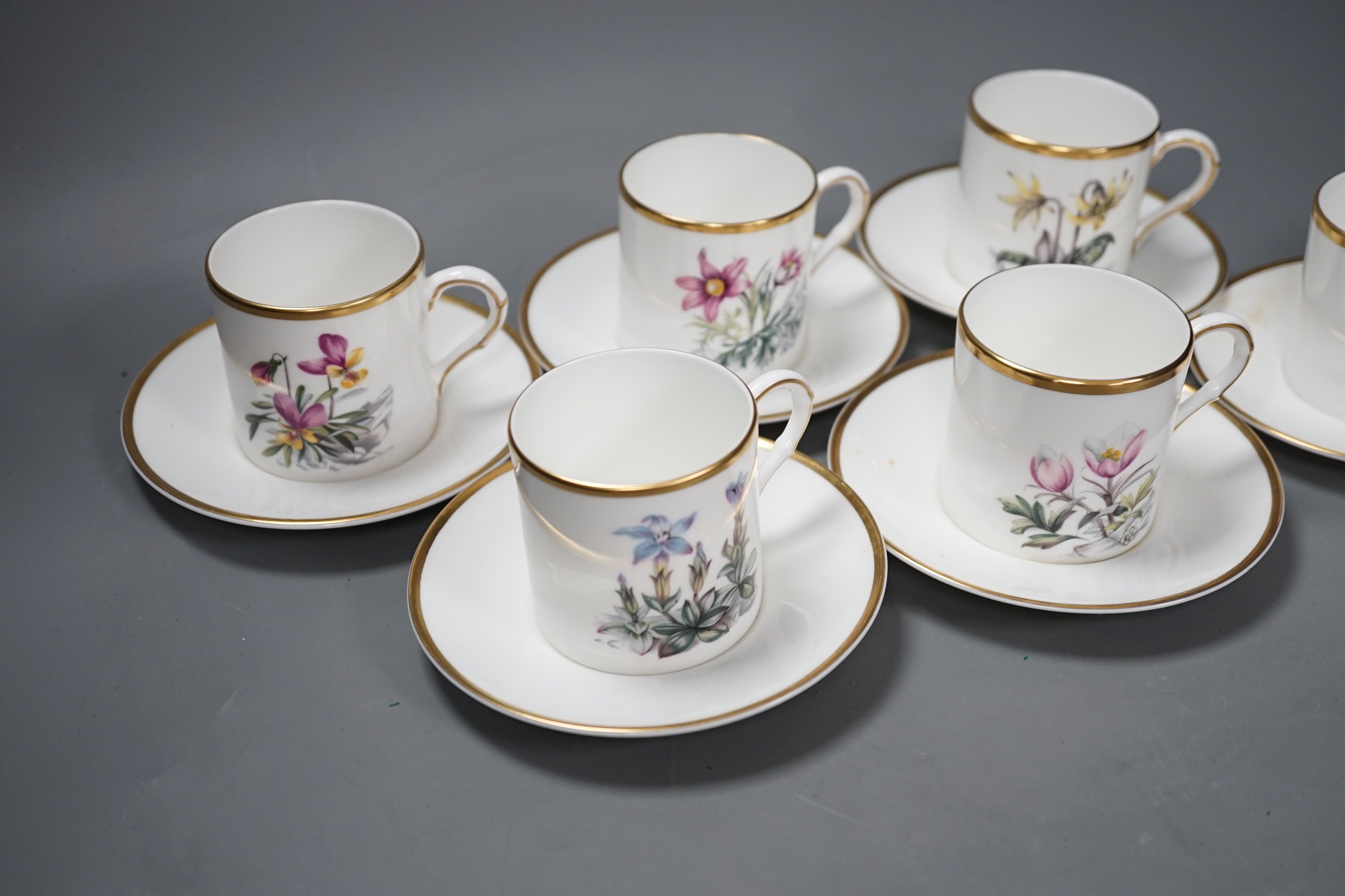 A boxed Royal Worcester coffee cans and saucers for six